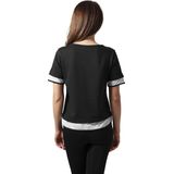 Urban Classics - Terry Mesh Dames T-shirt - Zwart Wit