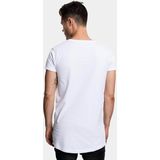Urban Classics - Long Shaped Side Zip Heren T-shirt - Wit