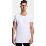 Urban Classics - Long Shaped Side Zip Heren T-shirt - Wit