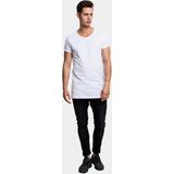 Urban Classics - Long Shaped Side Zip Heren T-shirt - Wit