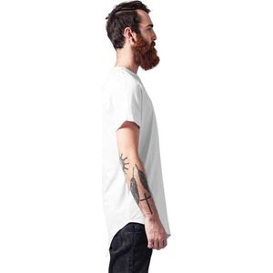Urban Classics - Asymetric Long Heren T-shirt - Wit
