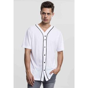 Urban Classics - Heren Baseball Jersey - Casual Sportshirt - Wit - 100% Polyester