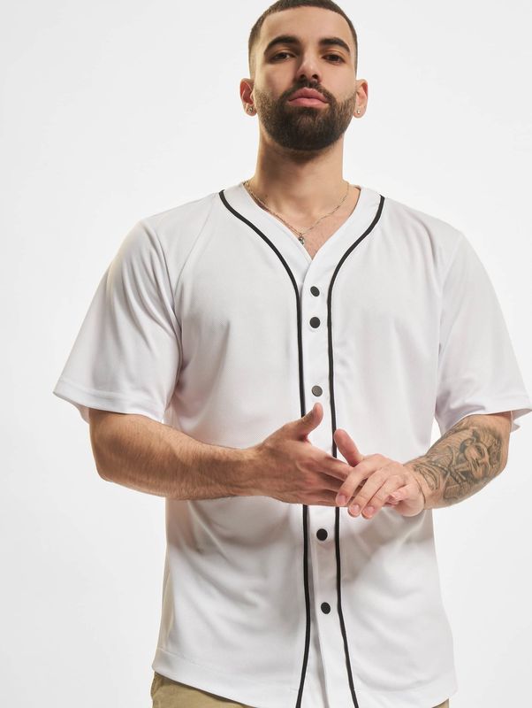 Urban Classics - Heren Baseball Jersey - Casual Sportshirt - Wit - 100% Polyester