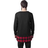 Urban Classics - Long Flanell Bottom Open Edge Sweater/trui - Zwart