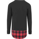 Urban Classics - Long Flanell Bottom Open Edge Sweater/trui - Zwart