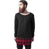 Urban Classics - Long Flanell Bottom Open Edge Sweater/trui - Zwart
