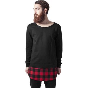 Urban Classics - Long Flanell Bottom Open Edge Sweater/trui - Zwart