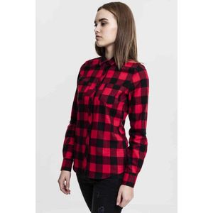 Urban Classics Turnup Checked Blouse Flanell Zwart/Rood