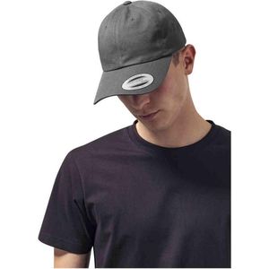 Yupoong Flexfit Low Profile Cotton Twill Unisex 6 Panel Baseball Cap met messing sluiting, Donkergrijs