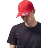 Yupoong Flexfit Low Profile Cotton Twill Unisex Dad Hat Cap voor dames en heren, 6 panelen Baseball Cap ongestructureerd met messing sluiting, rood, Eén maat