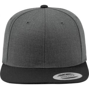 Flexfit Unisex Classic Snapback 2-kleurige cap, dames en heren, verkrijgbaar in 17 kleuren, eenheidsmaat, grijs/zwart (charcoal/black), One size