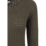 Urban Classics - Long Widenecker - Gebreide Trui - Olijf - 100% Polyacryl