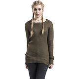 Urban Classics - Long Widenecker - Gebreide Trui - Olijf - 100% Polyacryl