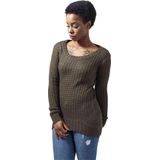 Urban Classics - Long Widenecker - Gebreide Trui - Olijf - 100% Polyacryl