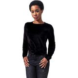 Urban Classics - Short Velvet Crew Sweater trui - Zwart