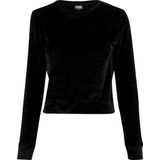 Urban Classics - Short Velvet Crew Sweater trui - Zwart