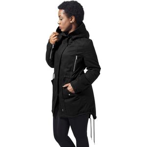 Urban Classics Urban Classics Gewatteerde katoenen parka voor dames, jas voor dames (1 stuk), zwart.