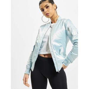 Urban Classics Damen Bomber Jacke Ladies Satin Bomber Jacket Baby Blue