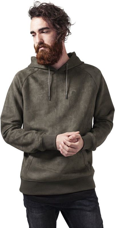 Urban Classics - Imitation Suede Hoodie/trui - Groen