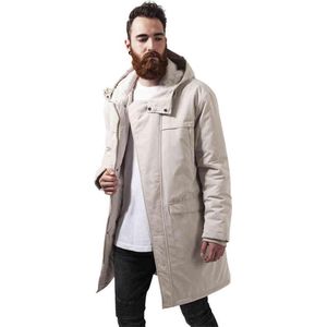 Urban Classics Heren Cotton Peached Canvas Parka Jas, ivoor (sand 208), L