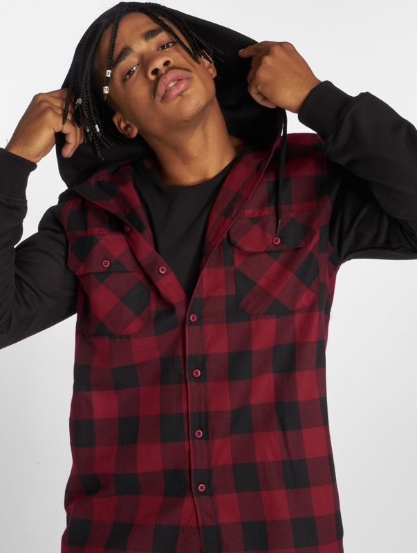 Overhemd - Geruit - Katoen - Capuchon - Lange Mouw