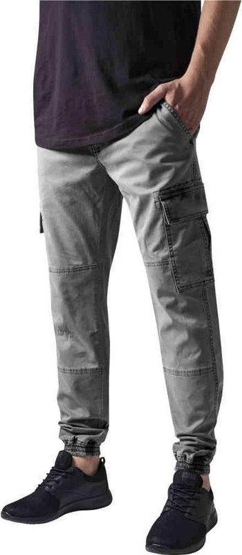 Urban Classics Washed Twill Cargobroek Grijs