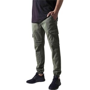 Urban Classics - Washed Cargo Twill Heren joggingbroek Groen