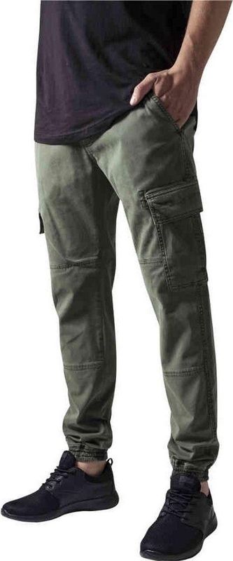Urban Classics - Washed Cargo Twill Heren joggingbroek Groen