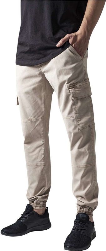 Urban Classics - Washed Cargo Twill Heren joggingbroek   Creme
