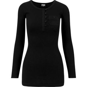 Urban Classics - Long rib turnup Longsleeve top - Zwart