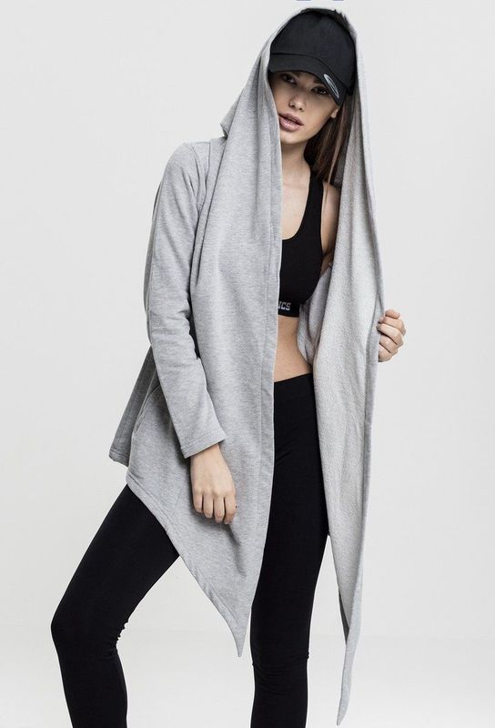 Urban Classics - Ladies Hooded Sweat Cardigan - Zwart - Katoen/Polyester