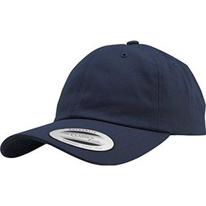 Yupoong Flexfit Low Profile Cotton Twill Unisex Dad Hat Cap voor dames en heren, 6 panelen Baseball Cap ongestructureerd met messing sluiting, marineblauw, één maat, Donkerblauw, One Size