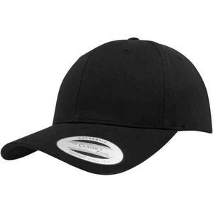 Flexfit Unisex Curved Classic Snapback Caps, zwart, Eén maat