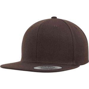 Flexfit Classic Snapback Cap, muts, unisex pet voor dames en heren, in vele kleuren, Bruin, One Size