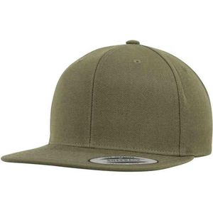 Flexfit Classic Snapback Cap, muts, unisex pet voor dames en heren, in vele kleuren, Olijfgroen, One Size