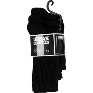 Urban Classics - Sport 3-Pack Sokken - Zwart - 80% Katoen, 17% Polyester, 3% Elastaan