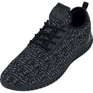 Urban Classics Knitted Light Runner Shoe Sneakers voor heren, meerkleurig zwart grijs zwart, 38 EU