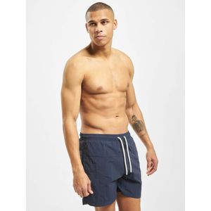 Urban Classics - Block Swimshort - Zwembroek - Navy Blauw - 100% Nylon, Mesh Binnenbroek, Koordsluiting