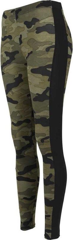 Urban Classics - Camo Stripe Legging - Zwart/Groen