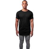 Urban Classics - Long Shaped Turnup Heren T-shirt - Zwart