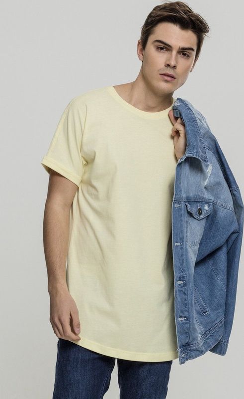 Urban Classics - Long Shaped Turnup Heren T-shirt - Zwart