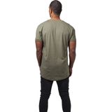 Urban Classics - Long Shaped Turnup Heren T-shirt - Groen