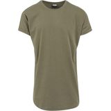 Urban Classics - Long Shaped Turnup Heren T-shirt - Groen