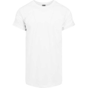 Urban Classics - Long Shaped Turnup Heren T-shirt - Wit