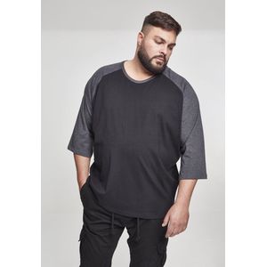 Urban Classics - Contrast 3 4 Sleeve Raglan T-shirt Zwart Grijs