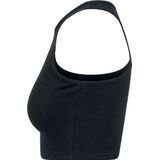 Urban Classics - Cropped Rib Top - Zwart - Katoen/Elasthan