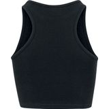 Urban Classics - Cropped Rib Top - Zwart - Katoen/Elasthan