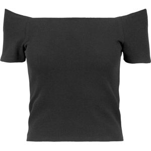 Urban Classics - off-shoulder rib Off shoulder top - Zwart