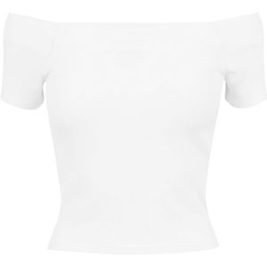 Urban Classics - Off Shoulder Rib Crop top - Wit