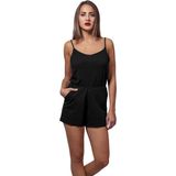 Urban Classics - Ladies Short Spaghetti Jumpsuit - Zwart - Jumpsuit